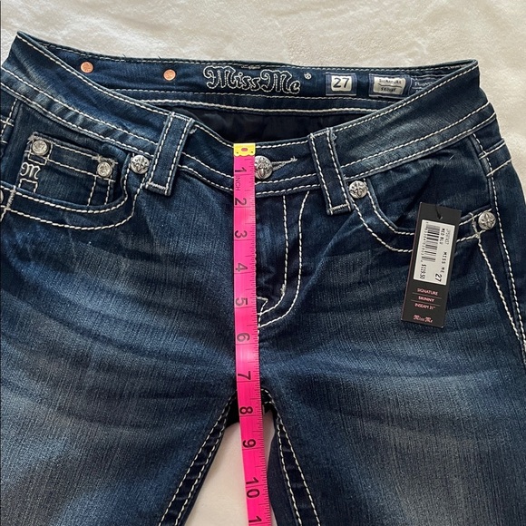 Miss Me Dark Blue Embellished Women's Jeans - Picture 7 of 10